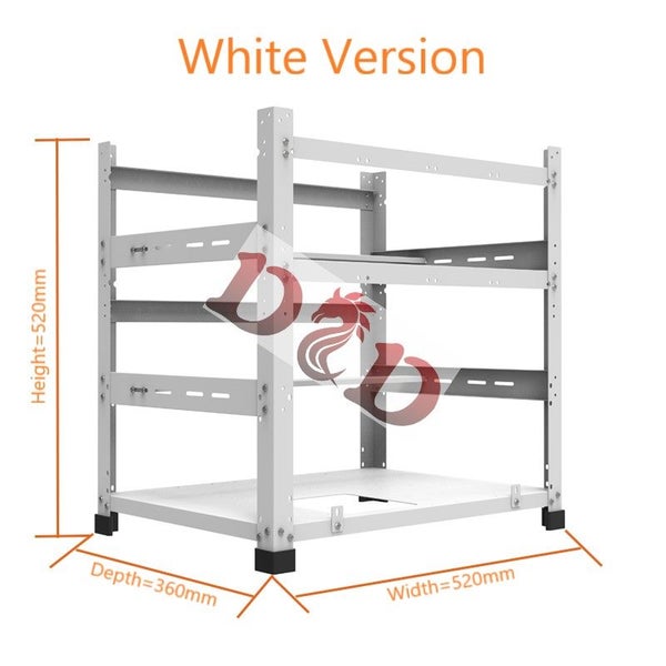 12 GPU Miner/Mining Rig Frame/Case/Rack Dual Power Supply For Crypto Currency Carousel 2
