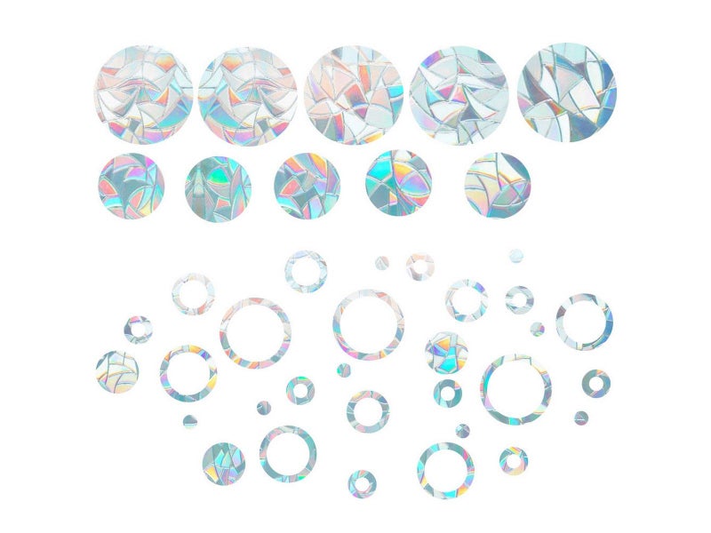 2Set Suncatcher Window Sticker Window Clings Static Window Decal Circle and Ring Carousel 1