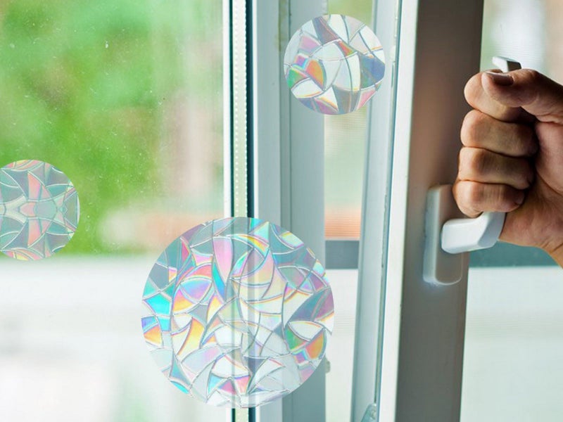 2Set Suncatcher Window Sticker Window Clings Static Window Decal Circle and Ring Carousel 2