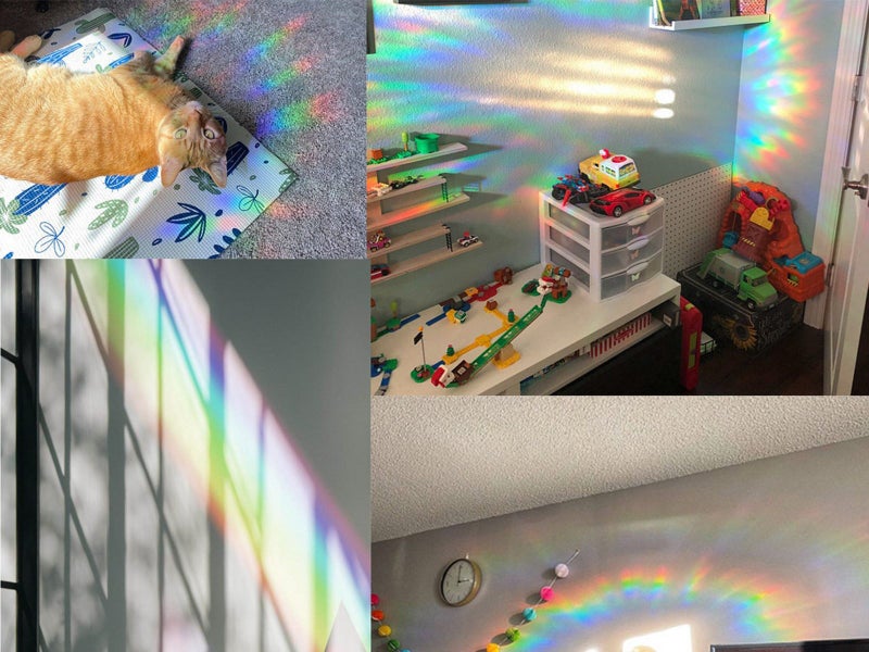 2Set Suncatcher Window Sticker Window Clings Static Window Decal Circle and Ring Carousel 5