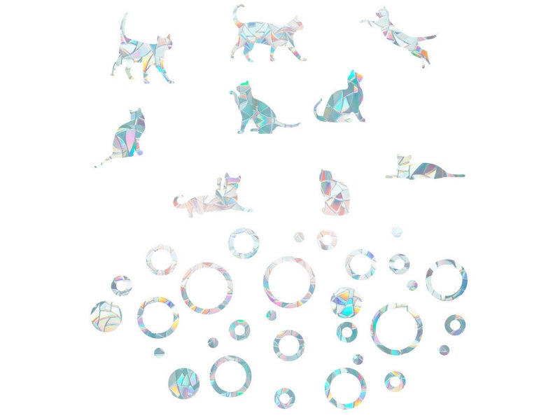 2Set Suncatcher Window Sticker Window Clings Static Window Decal Ring and Cat Carousel 1