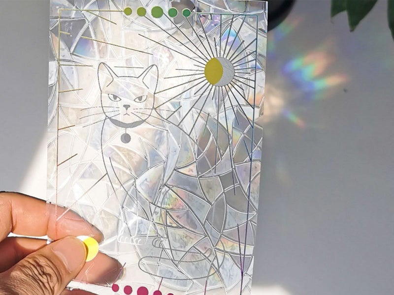 3Pcs Cat Suncatcher Window Sticker Window Clings Static Window Decal Carousel 2