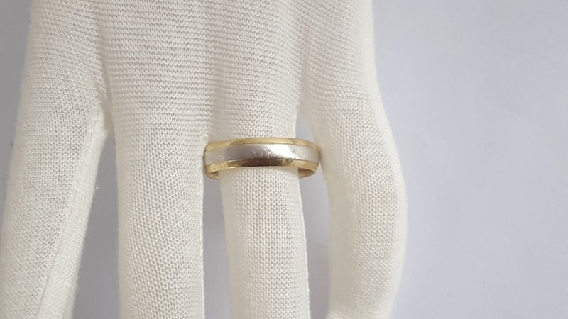 Gents Yellow And White Gold Band Ring - Large Size X Carousel 6