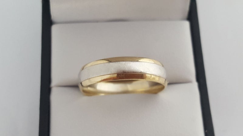 Gents Yellow And White Gold Band Ring - Large Size X Carousel 1