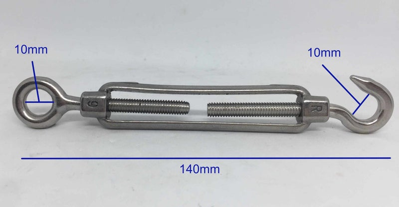 5 Pieces M6 304SS Hook & Eye Turnbuckles Carousel 2