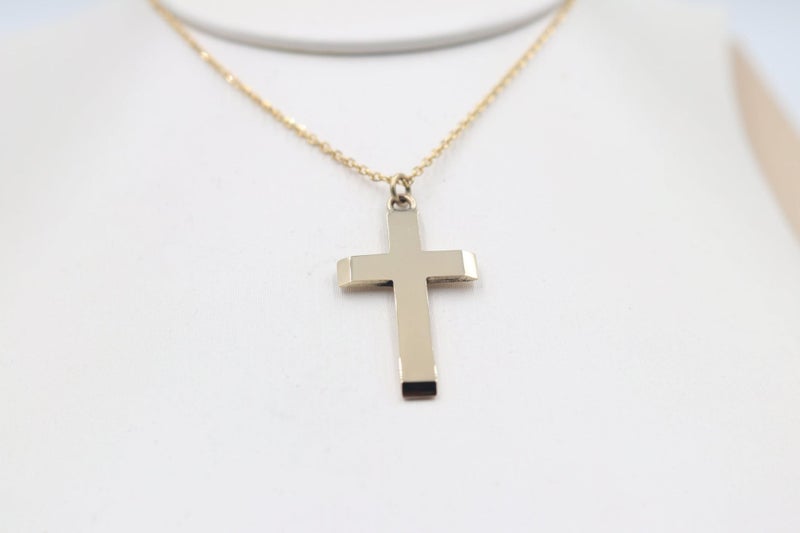 9ct Gold Solid Cross Pendent Carousel 2