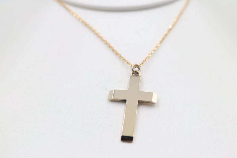 9ct Gold Solid Cross Pendent Carousel 6