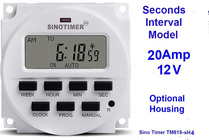 New SECONDS & Minutes.12v input & Output TM618sH-4 model Sino Timer. Carousel 1