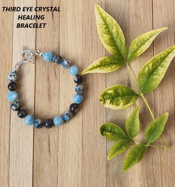 THIRD EYE CHAKRA CRYSTAL HEALING BRACELET - K2, Azumar, Iolite Stunning Combo Carousel 1