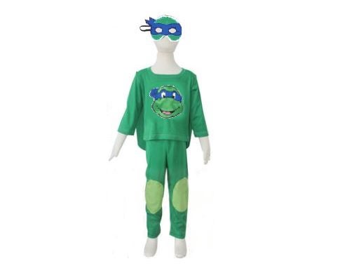 Kids - Ninja Turtles green costume (shirt pants cape / cloak + mask) Carousel 1
