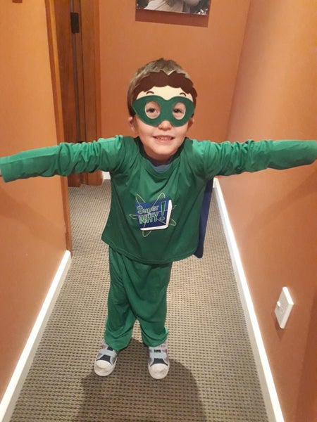 Kids - NINJA TURTLE green costume (shirt pants cape / cloak + mask) Carousel 2