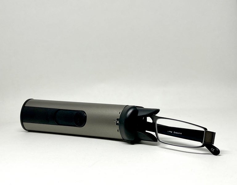 I-Mag Executive Style Reading Glasses with Slide Open Hard Case - Gun Metal Carousel 2