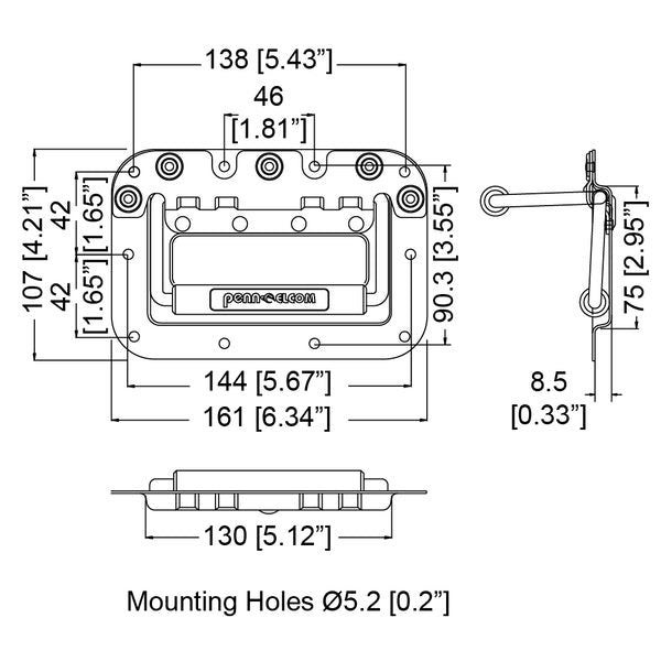 Penn Elcom - H7151Z - Rivet Protected Recessed Handle - Zink Carousel 2