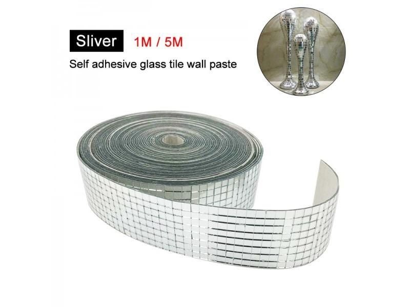 5M Roll Self-Adhesive Glass Mirrors Mosaic Tiles For DIY Home Decoration Carousel 1