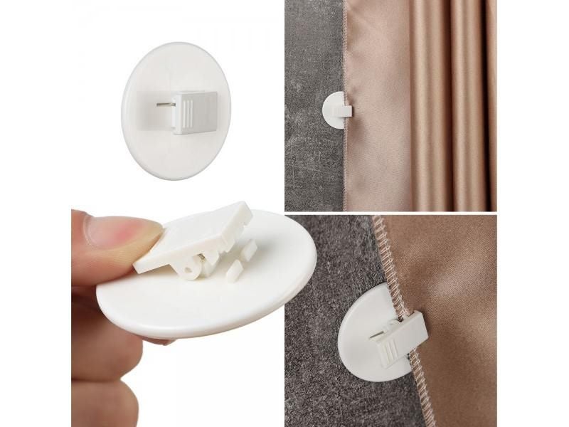 1pc New Self Adhesive Curtain Clips Windproof Splash Guard Home Bathroom Carousel 1