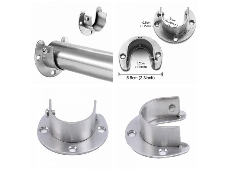 Stainless Steel Clothes Rail Closet Pole Bathroom Rod Carousel 2