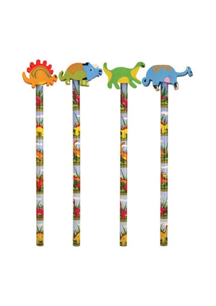 12 Dinosaur Pencils With Eraser Tops Carousel 1