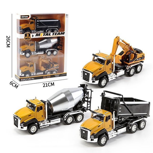 Metal Team Engineering Vehicle Model Toys Set Carousel 1
