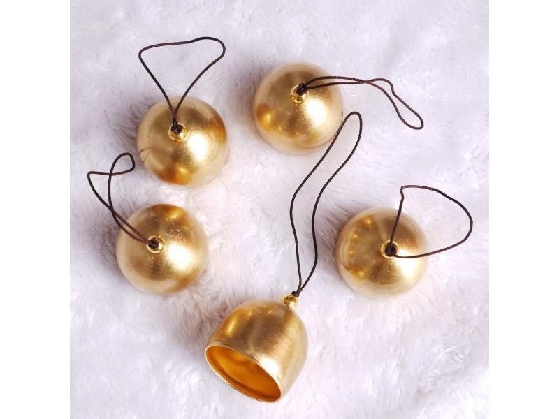 10 Pieces Christmas Metal Bell Decoration Pure Copper Bell Pendant Brass Door Carousel 1