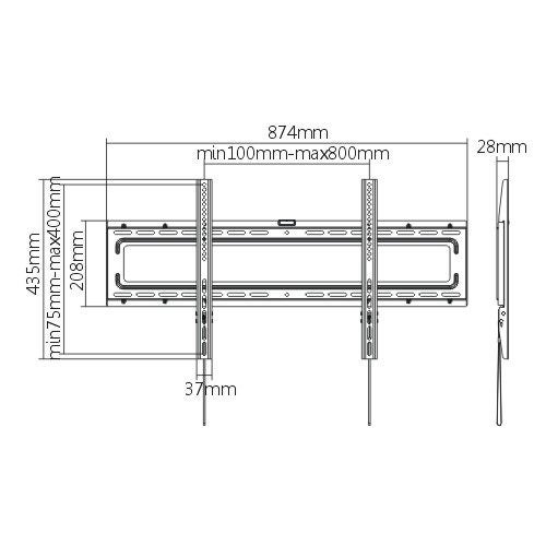 BRATECK 37''-70'' Fixed wall mount TV bracket Max load: 50Kg VESA up to: 800x400 Carousel 2