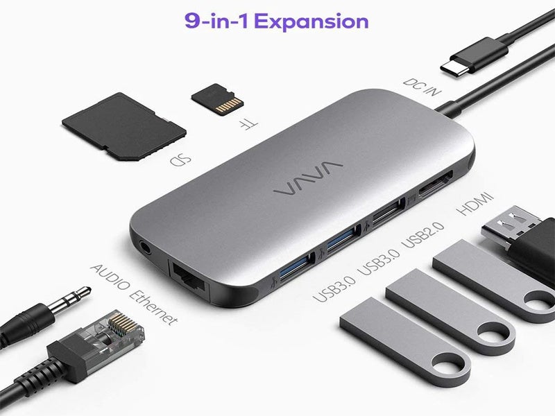 9 in 1 USB Type-C Hub Dock Adapter 4K HDMI Gigabit Ethernet SD Card Carousel 2