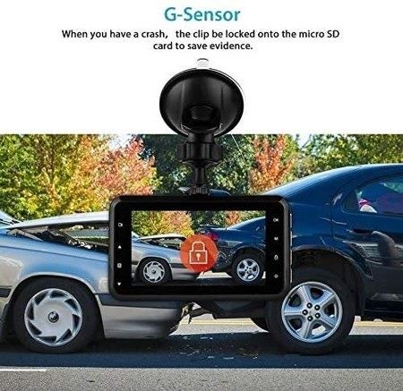 Dual Dash Cam 1920x1080P FHD Front and Rear Driving Recorder with G sensor Carousel 2