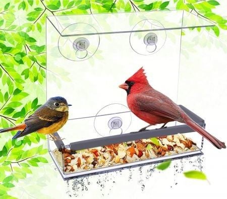 Window Bird Feeders,Bird Feeders for Outside (Square) Carousel 1