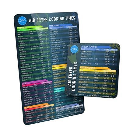 Air Fryer Accessory Magnet Sheet Quick Reference Guide for Cooking and Frying Carousel 10