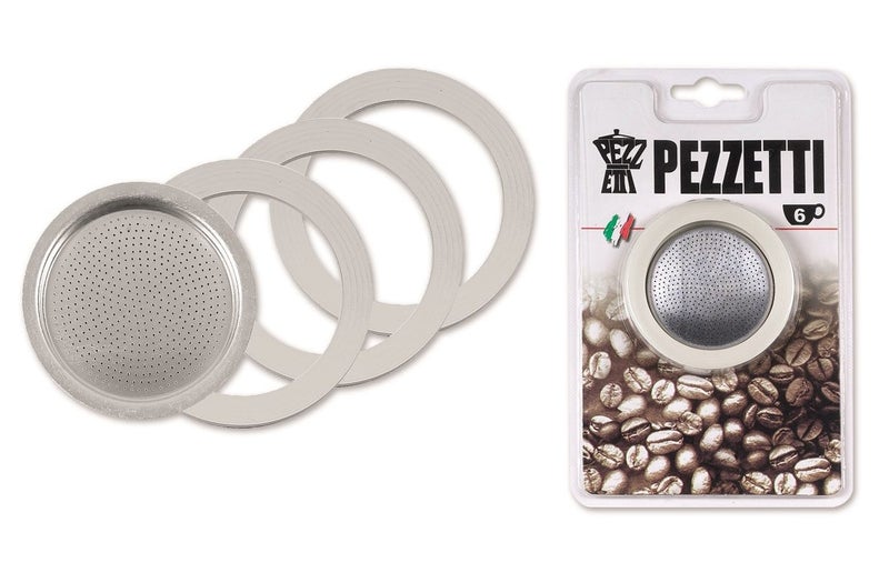 Pezzetti 6 Cup Gasket & Filter for Espresso Moka Pot Carousel 2