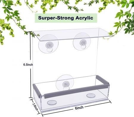 Window Bird Feeders,Bird Feeders for Outside (Square) Carousel 1