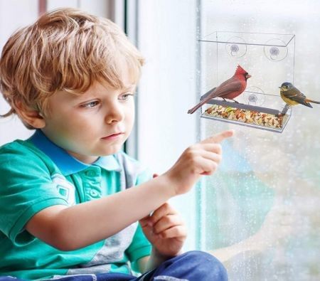 Window Bird Feeders,Bird Feeders for Outside (Square) Carousel 7