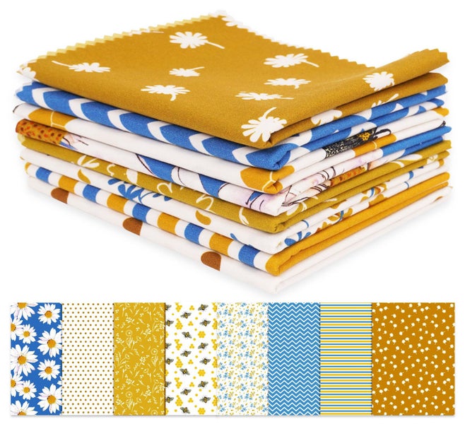 Soimoi 8 Pc Fat Quarter Bundle, Floral Print 18"x 22" DIY Patchwork- 100% Carousel 1