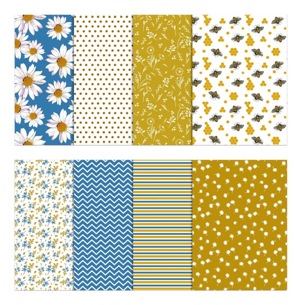 Soimoi 8 Pc Fat Quarter Bundle, Floral Print 18"x 22" DIY Patchwork- 100% Carousel 2
