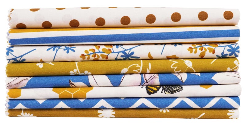 Soimoi 8 Pc Fat Quarter Bundle, Floral Print 18"x 22" DIY Patchwork- 100% Carousel 8