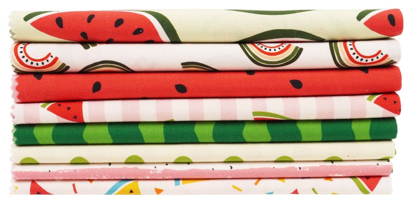 Soimoi 8 Pc Fat Quarter Bundle, Fruits Print 18"x 22" DIY Patchwork- 100% Carousel 8