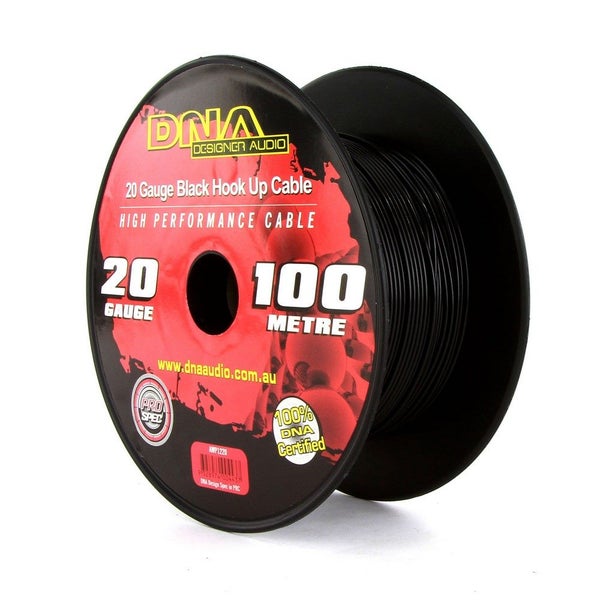 DNA CABLE 20 GAUGE HOOK UP CABLE BLACK 100MTR Carousel 1