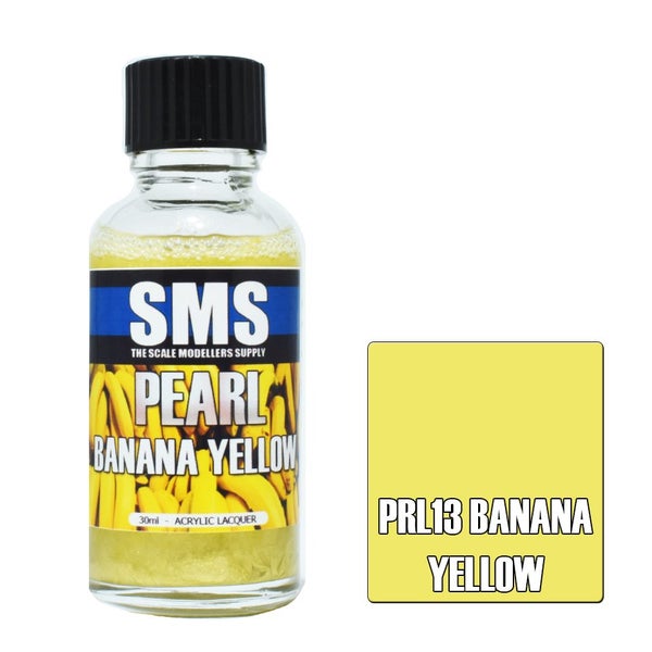 Air Brush paint 30ML PEARL BANANA YELLOW ACRYLIC lacquer SCALE MODELLERS SUPPLY Carousel 1