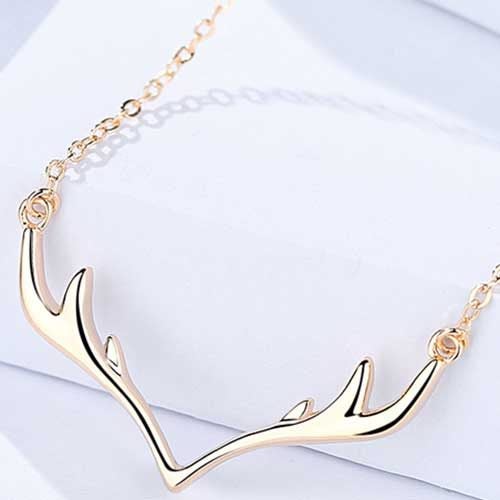 18K Gold Modern Necklace Deer Antlers "Velvet" Carousel 1