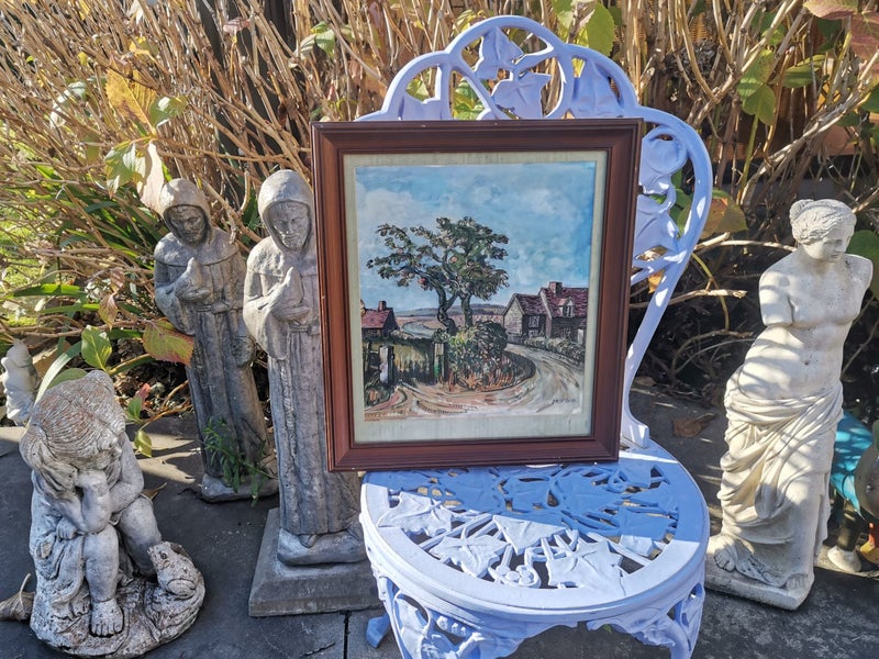 Vintage Artwork "Cottages near Tawney Common, Essex" by J.K. McBride Carousel 1