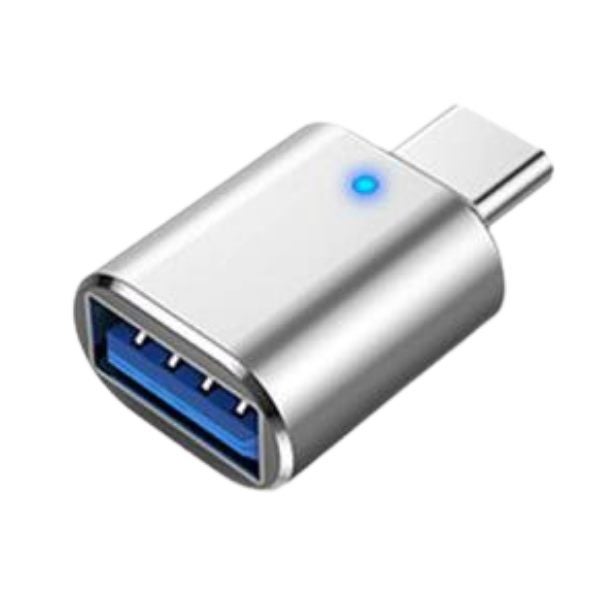 USB C to USB A OTG Adapter Silver628632334750751126