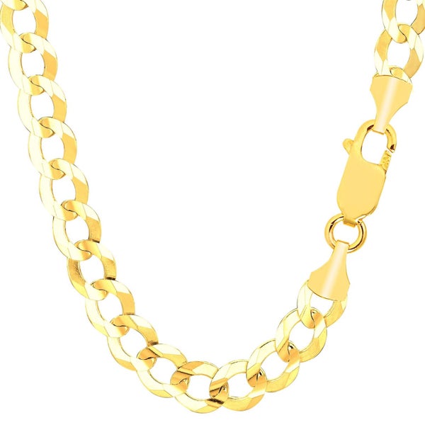 14k Yellow Gold Comfort Curb Chain Necklace, 8.2mm Carousel 1