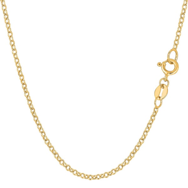 10k Yellow Gold Round Rolo Link Chain Necklace, 1.9mm Carousel 1