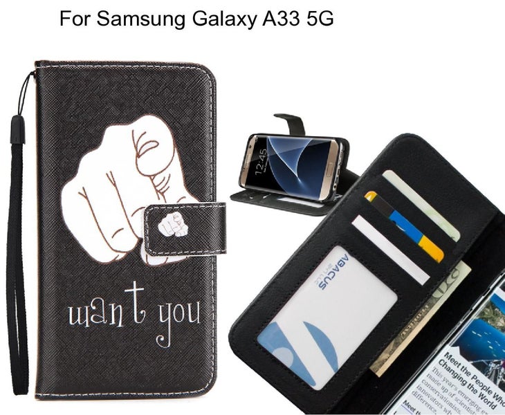 Samsung Galaxy A33 5G case 3 card leather wallet case printed ID Carousel 1