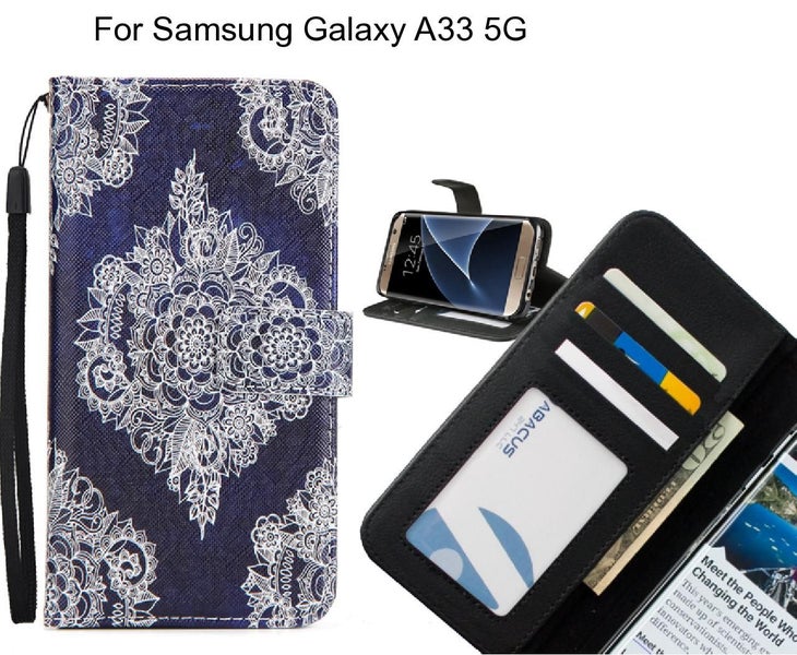 Samsung Galaxy A33 5G case 3 card leather wallet case printed ID Carousel 1