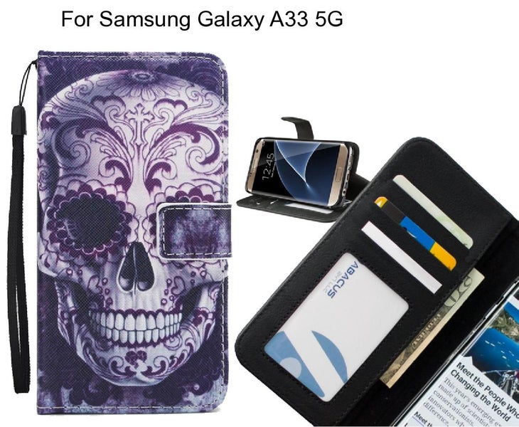 Samsung Galaxy A33 5G case 3 card leather wallet case printed ID Carousel 1