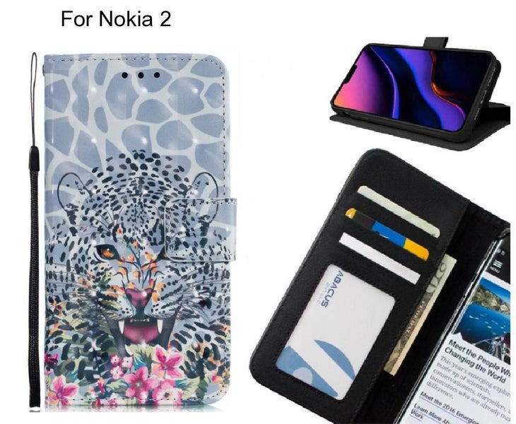 Nokia 2 Case Leather Wallet Case 3D Pattern Printed Carousel 1