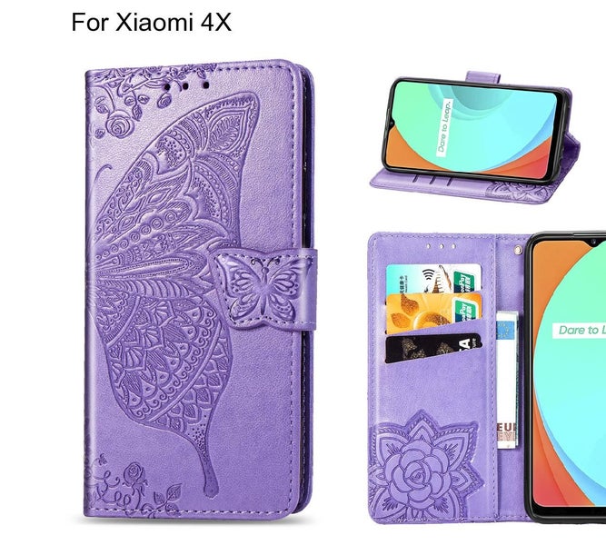 Xiaomi 4X case Embossed Butterfly Wallet Leather Case Carousel 1