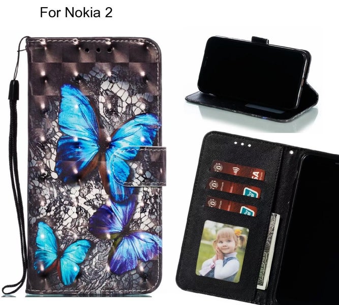 Nokia 2 Case Leather Wallet Case 3D Pattern Printed Carousel 1