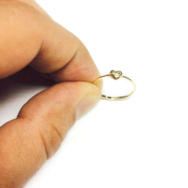 14K Yellow Gold Puffy Heart Ring, Size 7 Carousel 4