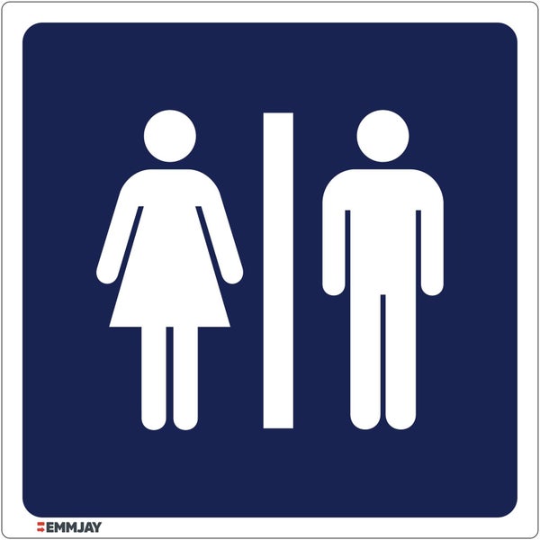 42 EMMJAY- TOILET ladies / men sign 150x150mm for hotel motel portaloo portacom Carousel 1